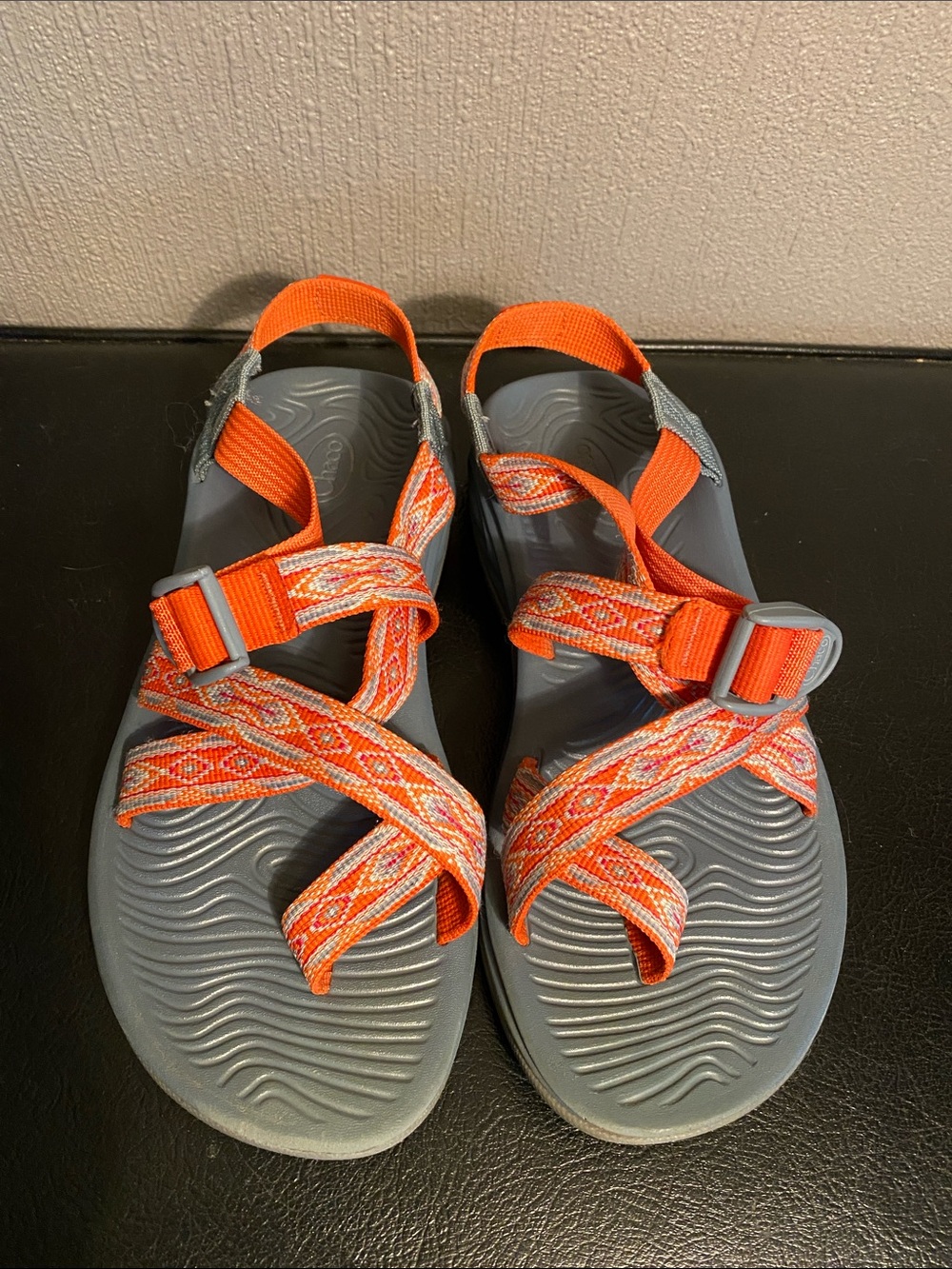 Chaco W 7 Orange Strappy Outdoor Sandals